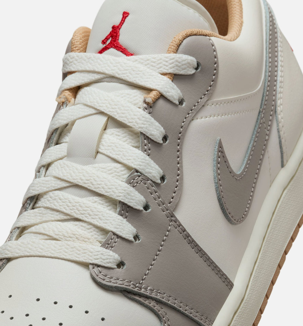 Air Jordan 1 Low Men's Sneakers - Sail / Fire Red