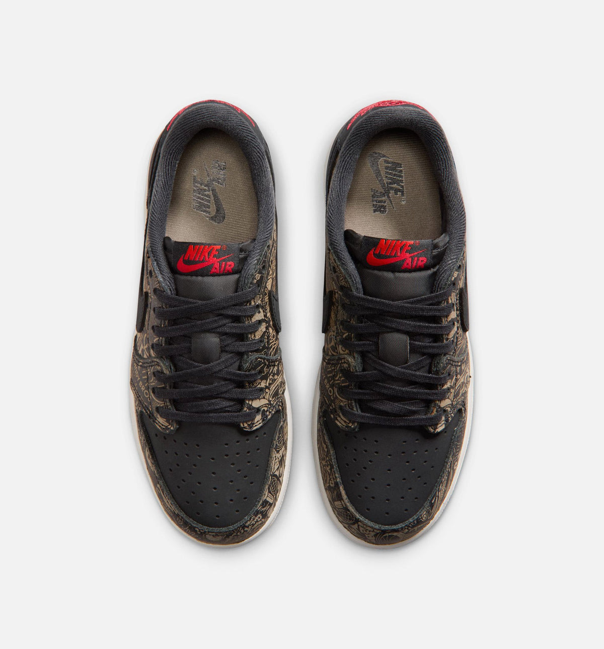 Air Jordan 1 Retro Low OG Laser Black & Varsity Red Grade School Sneakers