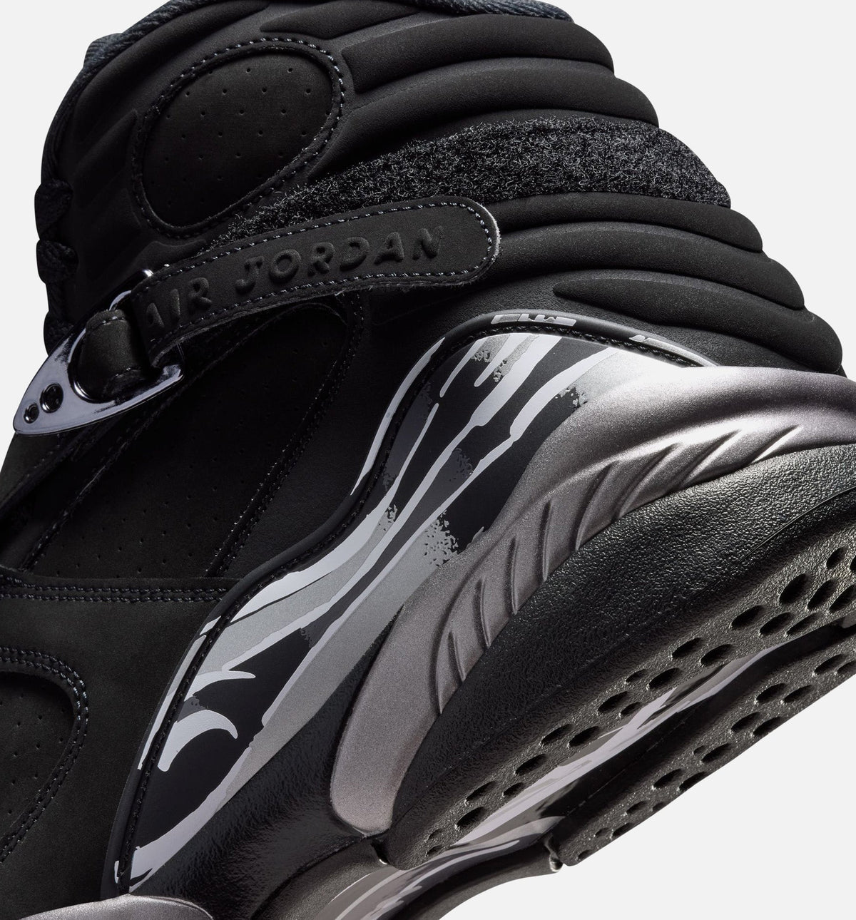Air Jordan 8 Retro Chrome Men's Sneakers - Black / Light Graphite