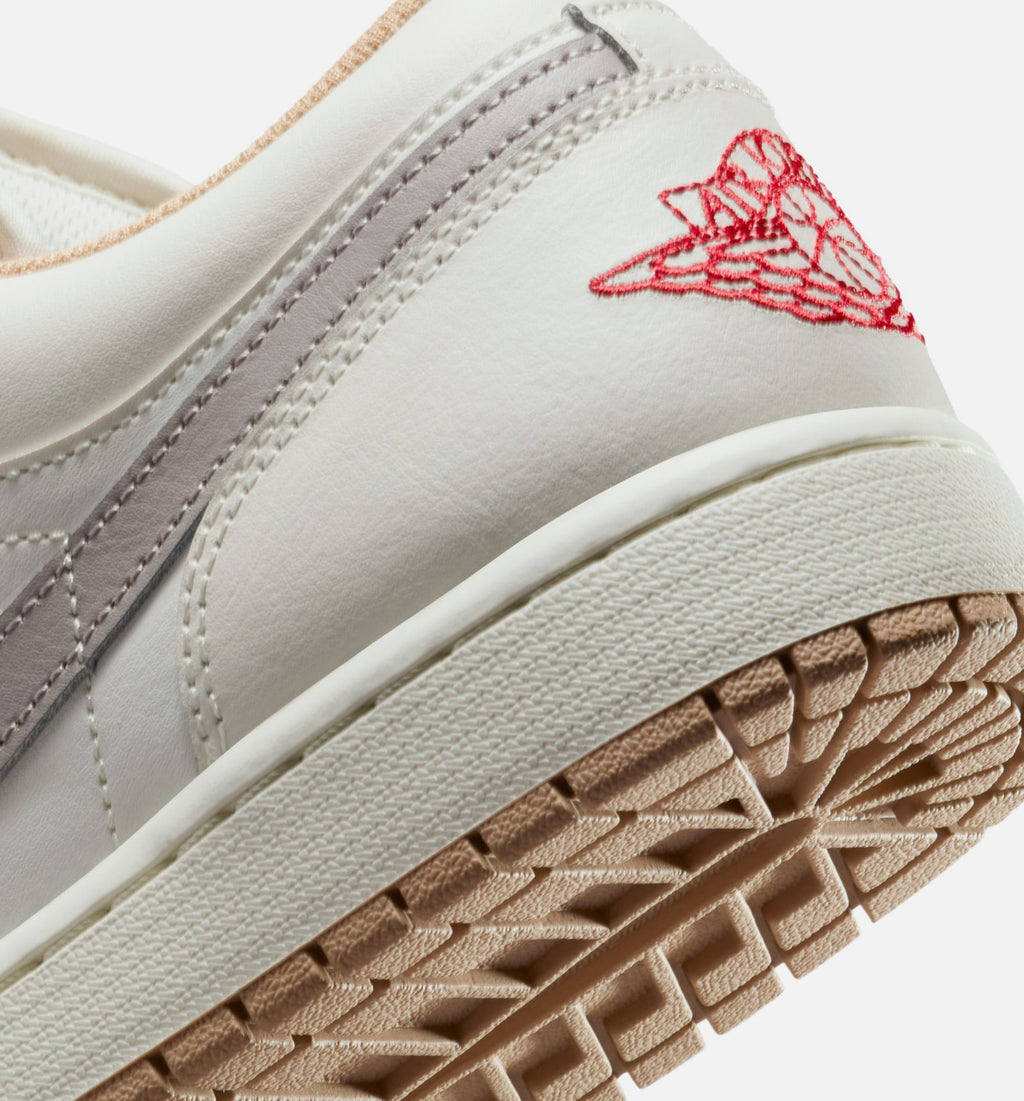 Air Jordan 1 Low Men's Sneakers - Sail / Fire Red