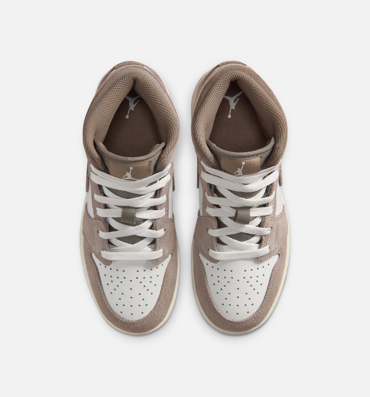 Air Jordan 1 Mid Grade School Sneakers - Enigma Stone / Olive Grey