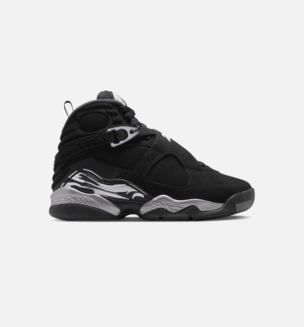 Air Jordan 8 Retro Chrome Grade School Sneakers - Black / Light Graphite