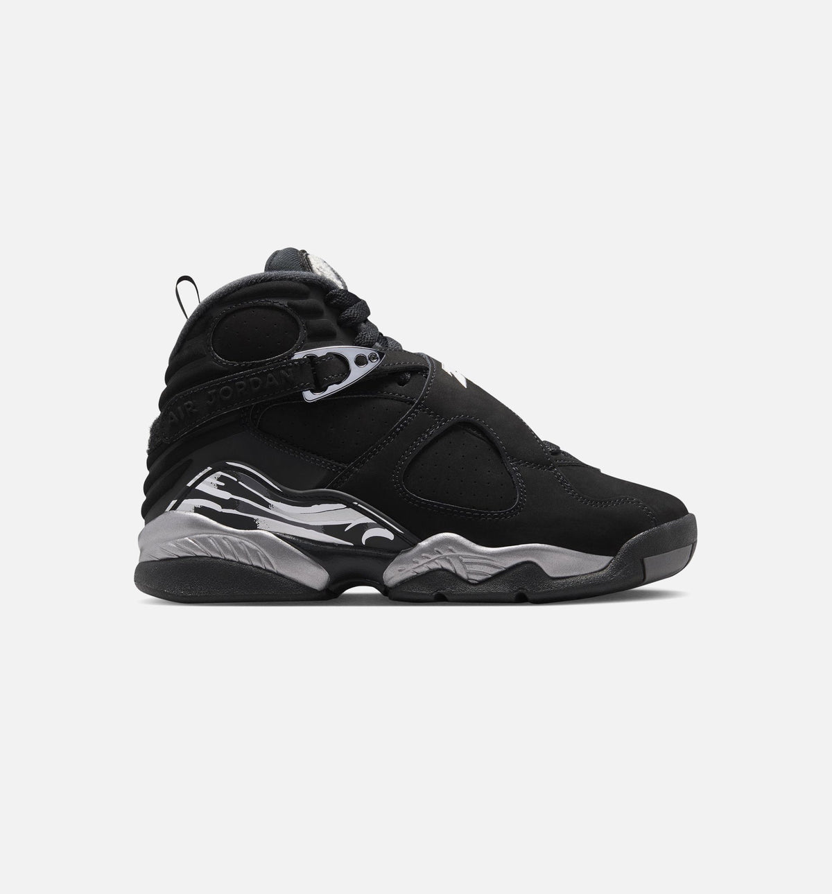 Air Jordan 8 Retro Chrome Grade School Sneakers - Black / Light Graphite