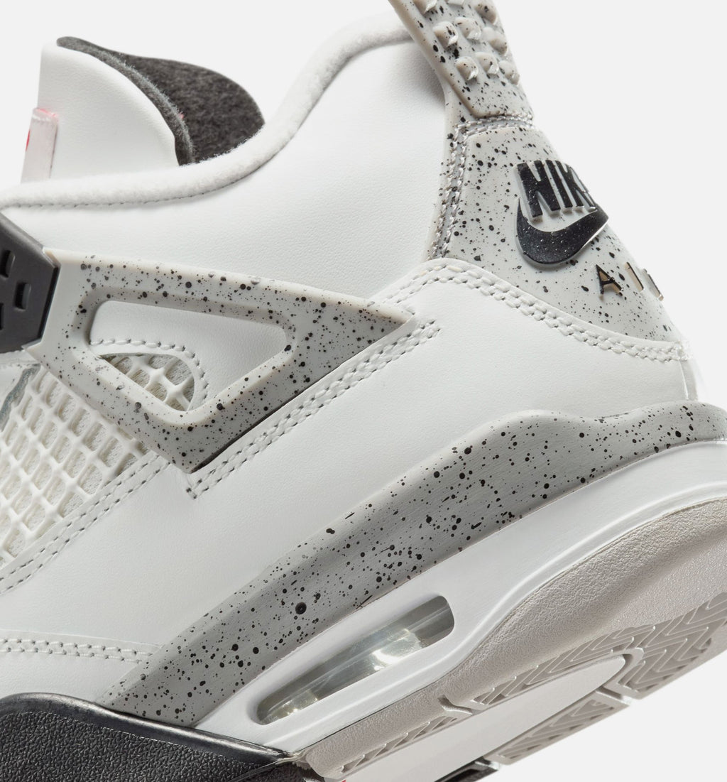 Air Jordan 4 Retro White Cement Grade School Sneakers