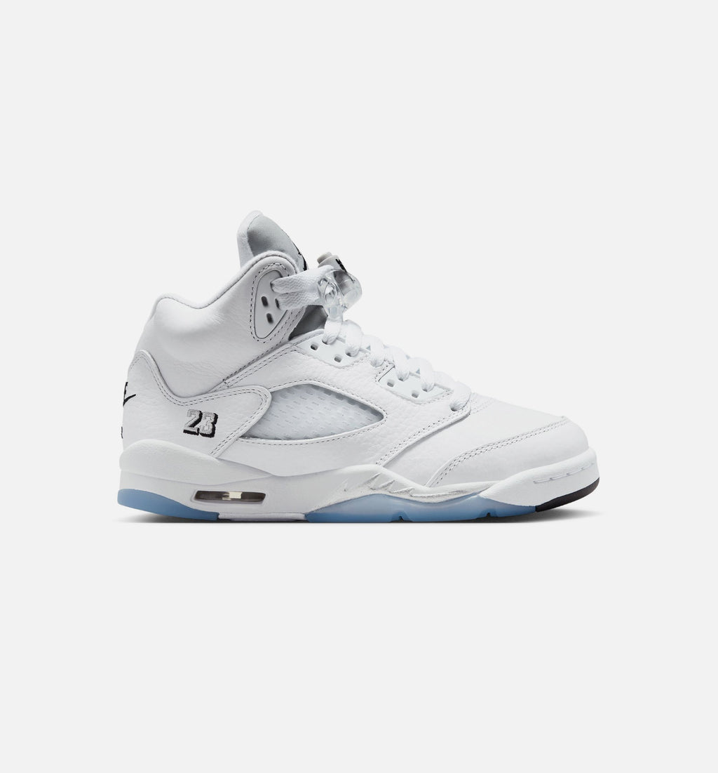 Air Jordan 5 Retro OG White Metallic Grade School Sneakers