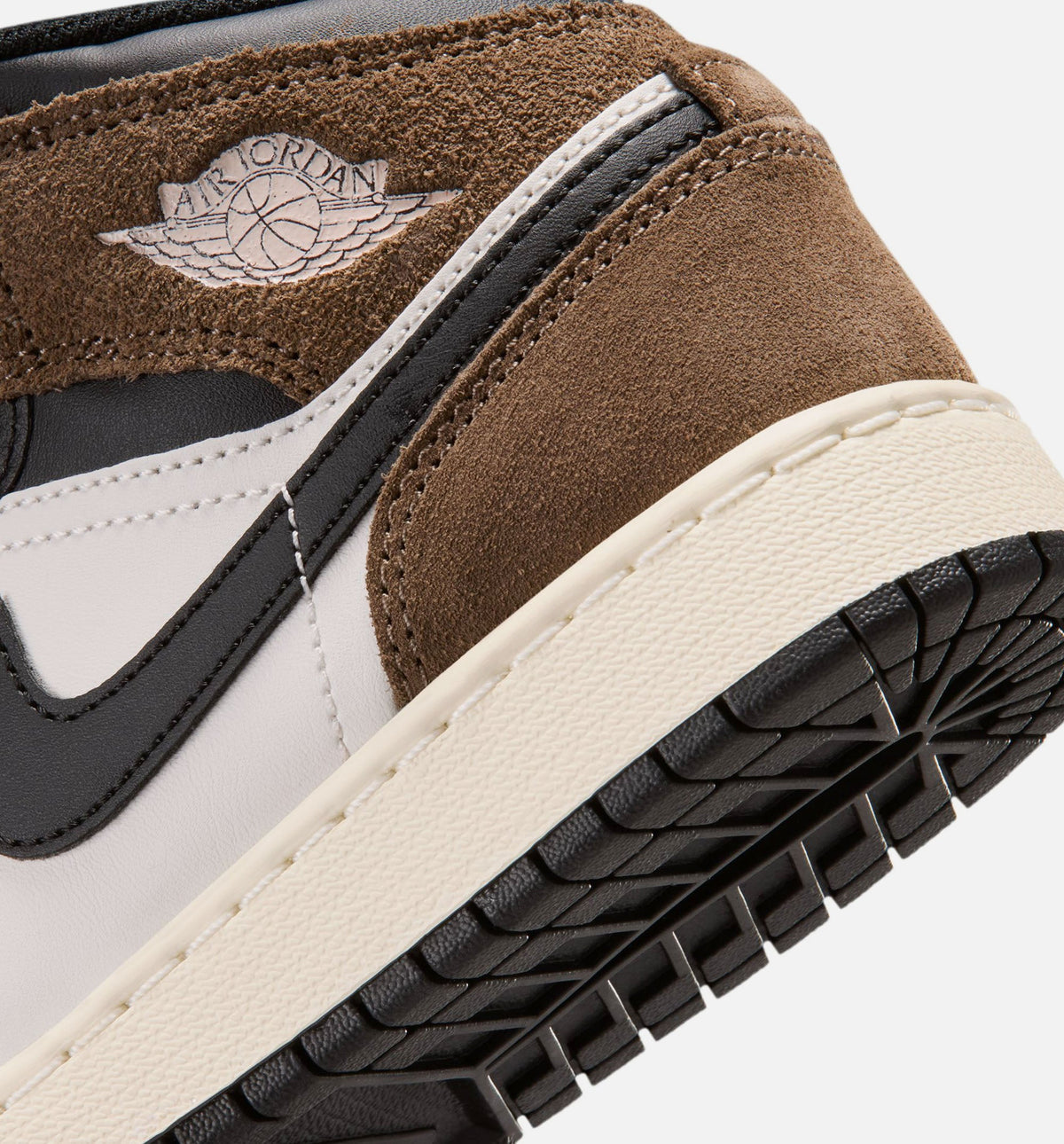 Air Jordan 1 Mid Grade School Sneakers - Black / Palomino
