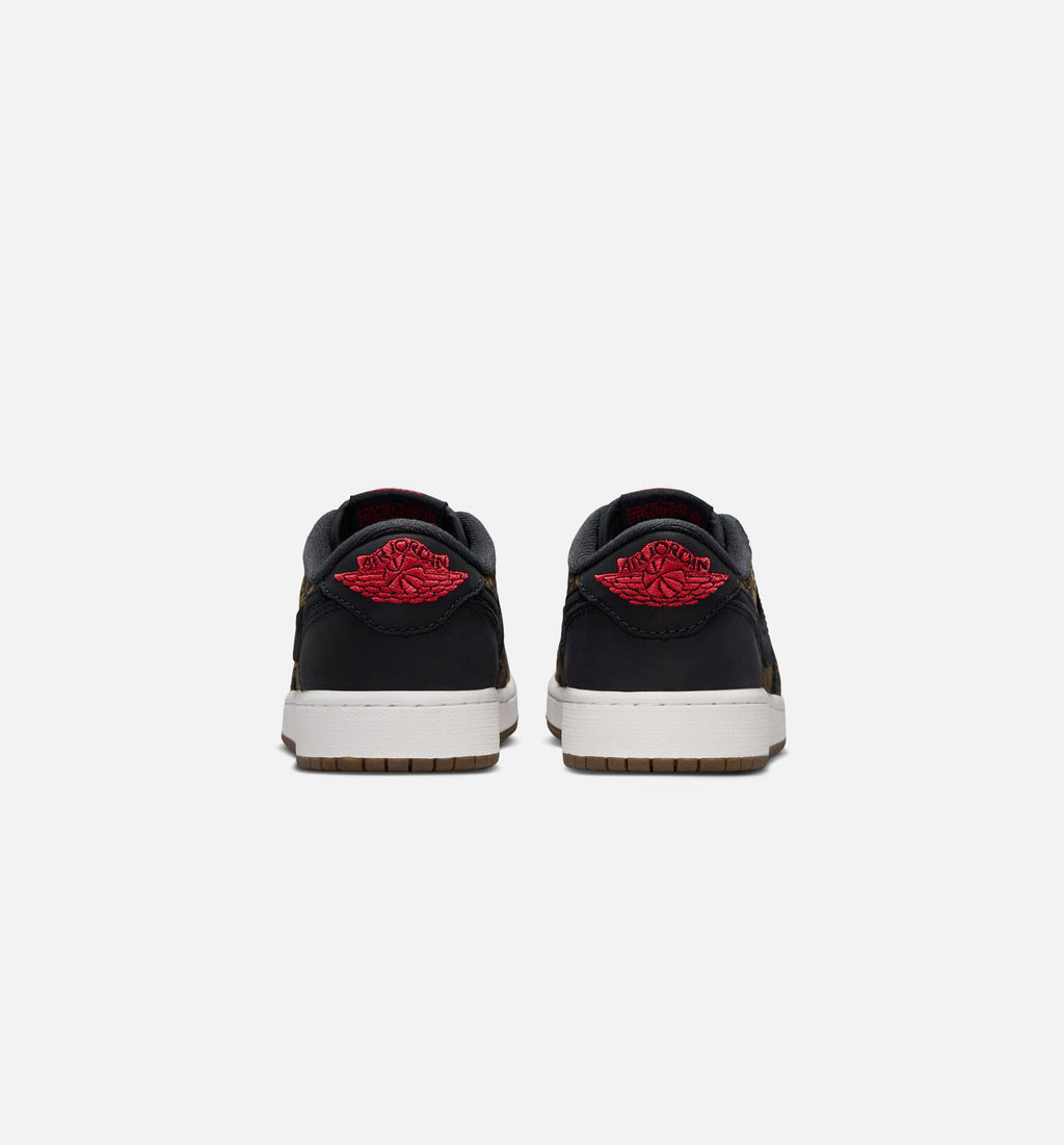 Air Jordan 1 Retro Low OG Laser Black & Varsity Red Grade School Sneakers
