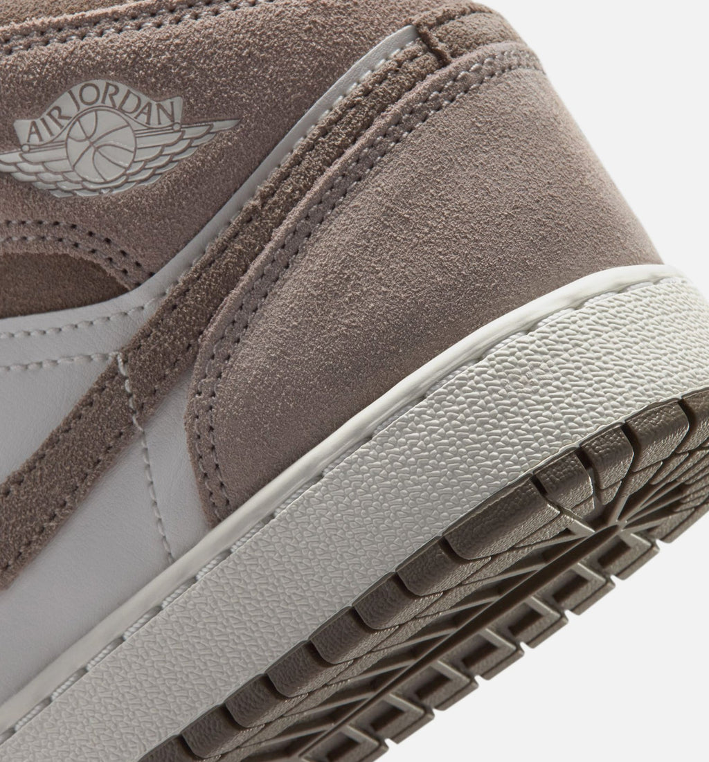 Air Jordan 1 Mid Grade School Sneakers - Enigma Stone / Olive Grey