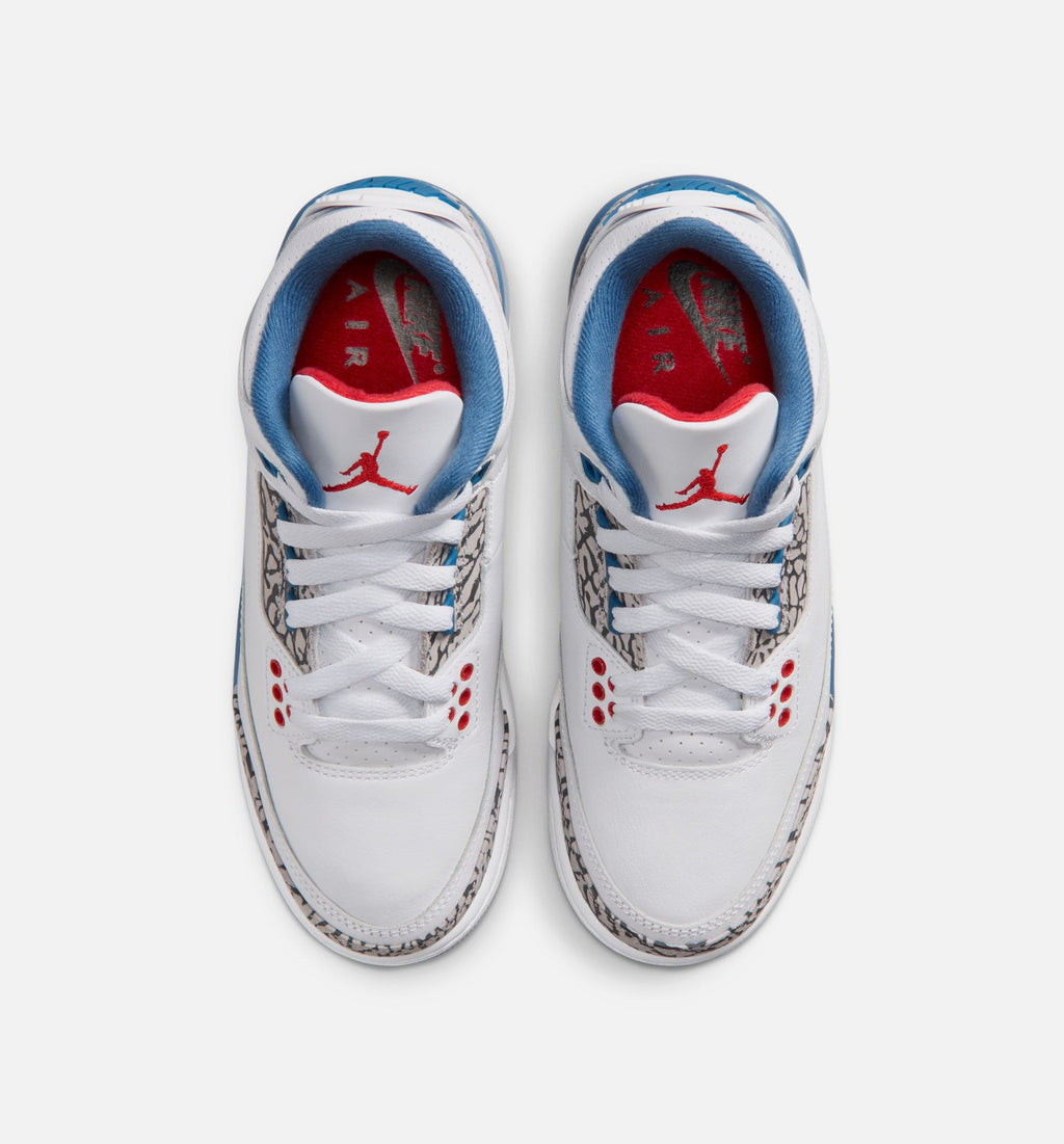 Air Jordan 3 Retro OG True Blue Grade School Sneakers