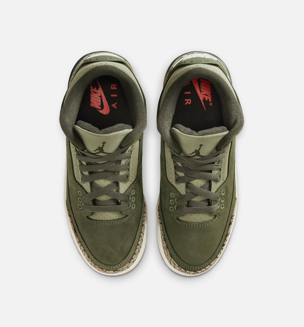 Air Jordan 3 Retro Medium Olive Grade School Sneakers