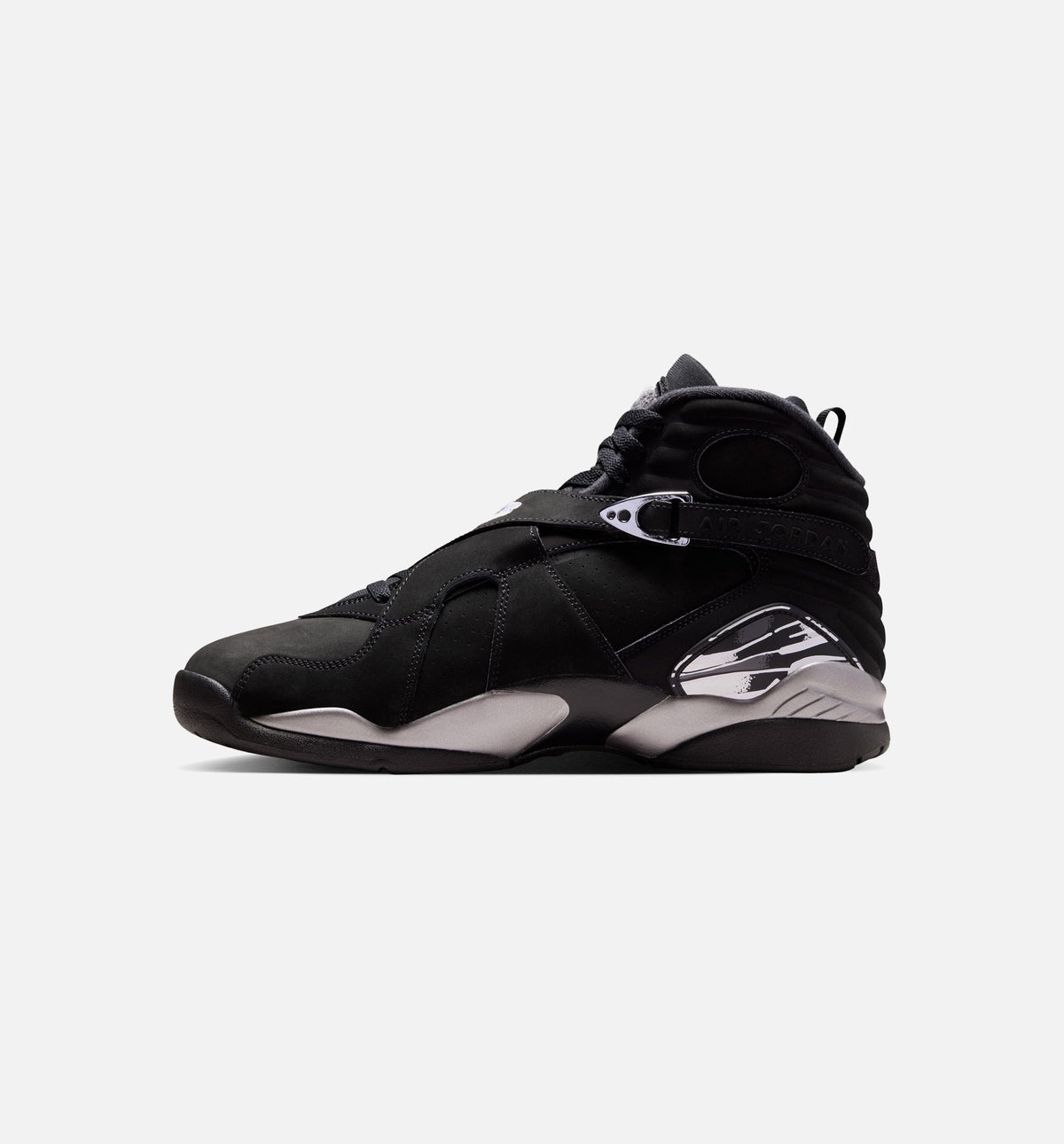 Air Jordan 8 Retro Chrome Men's Sneakers - Black / Light Graphite