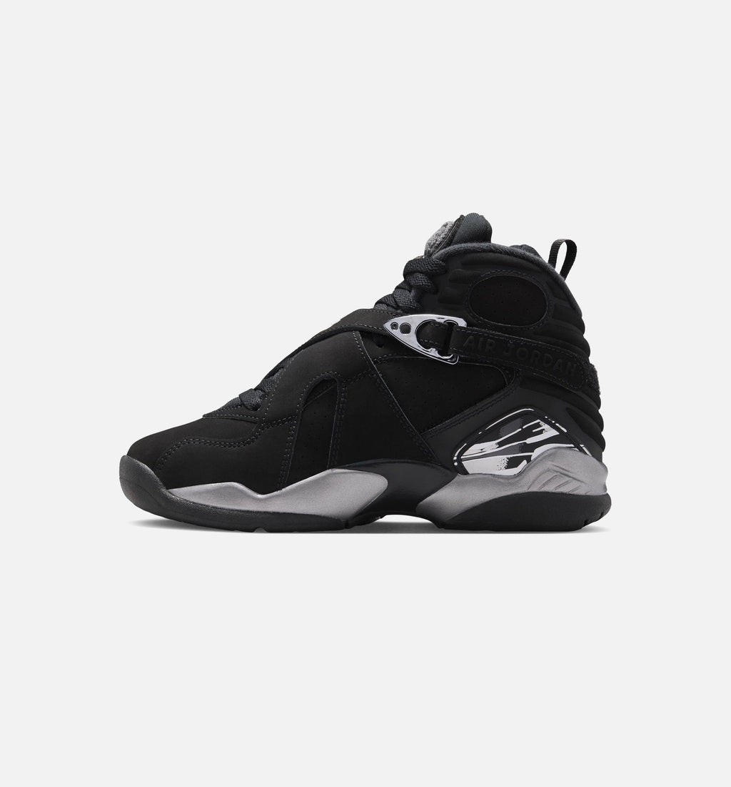 Air Jordan 8 Retro Chrome Grade School Sneakers - Black / Light Graphite
