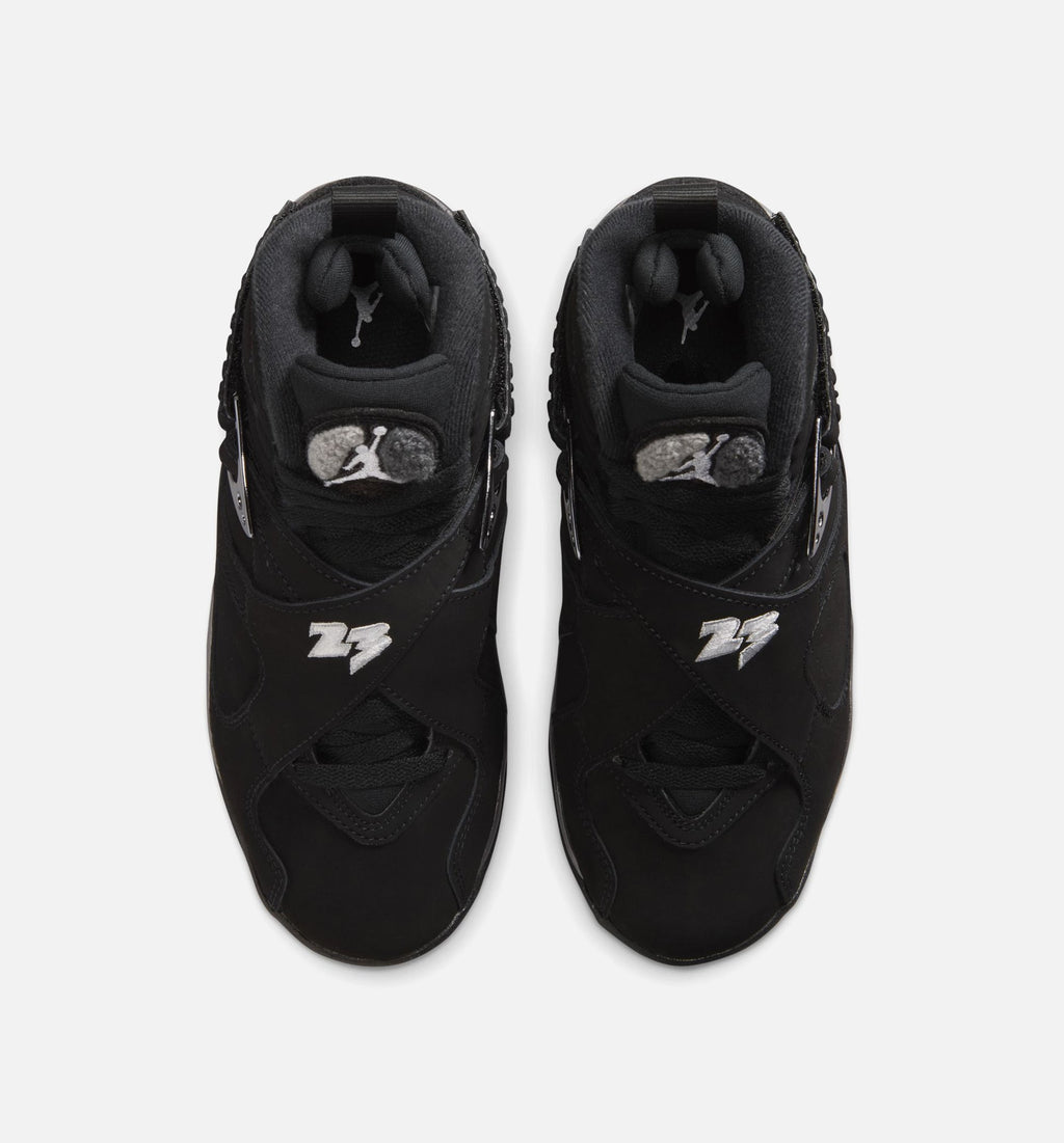 Air Jordan 8 Retro Chrome Grade School Sneakers - Black / Light Graphite