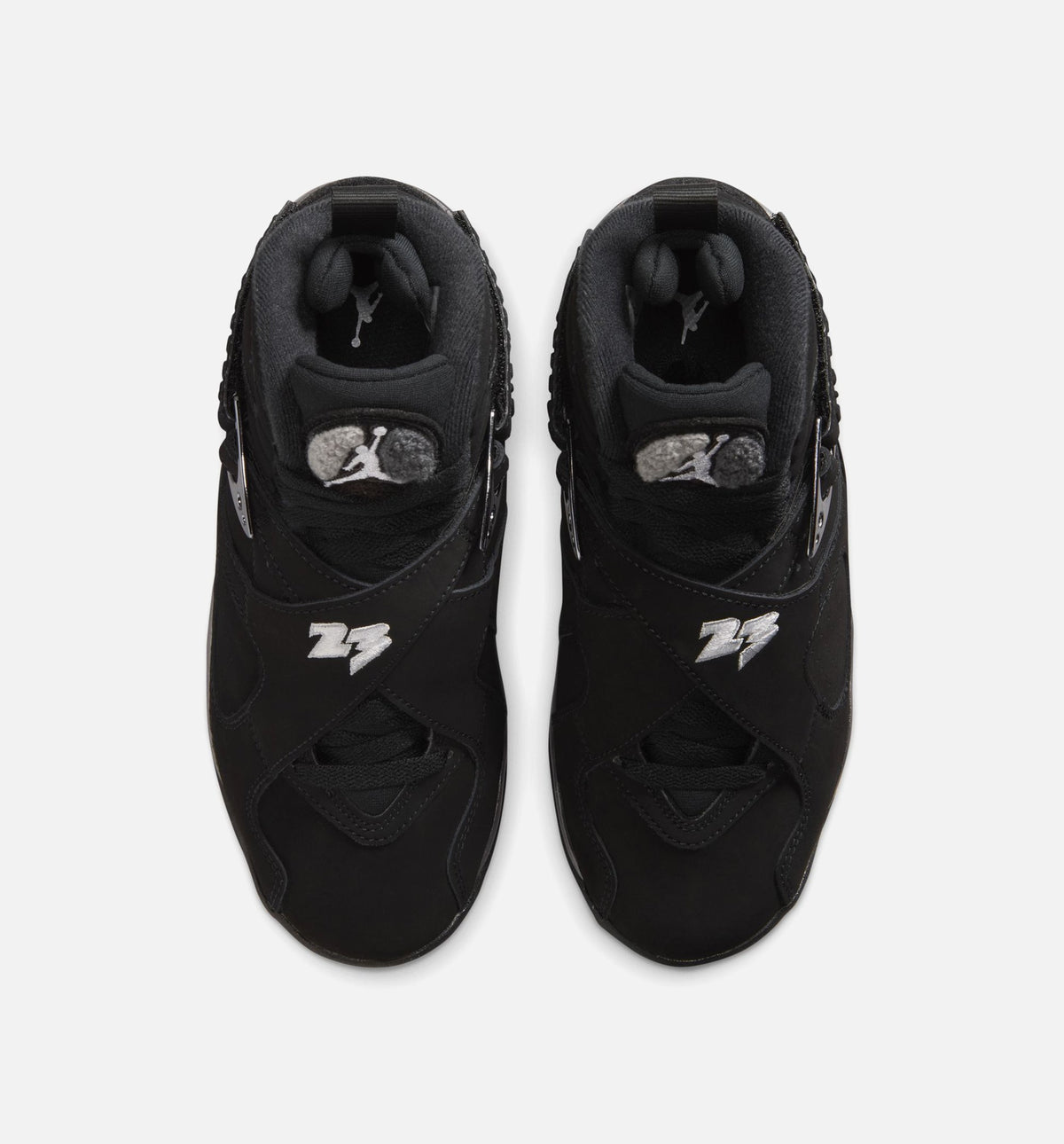Air Jordan 8 Retro Chrome Grade School Sneakers - Black / Light Graphite