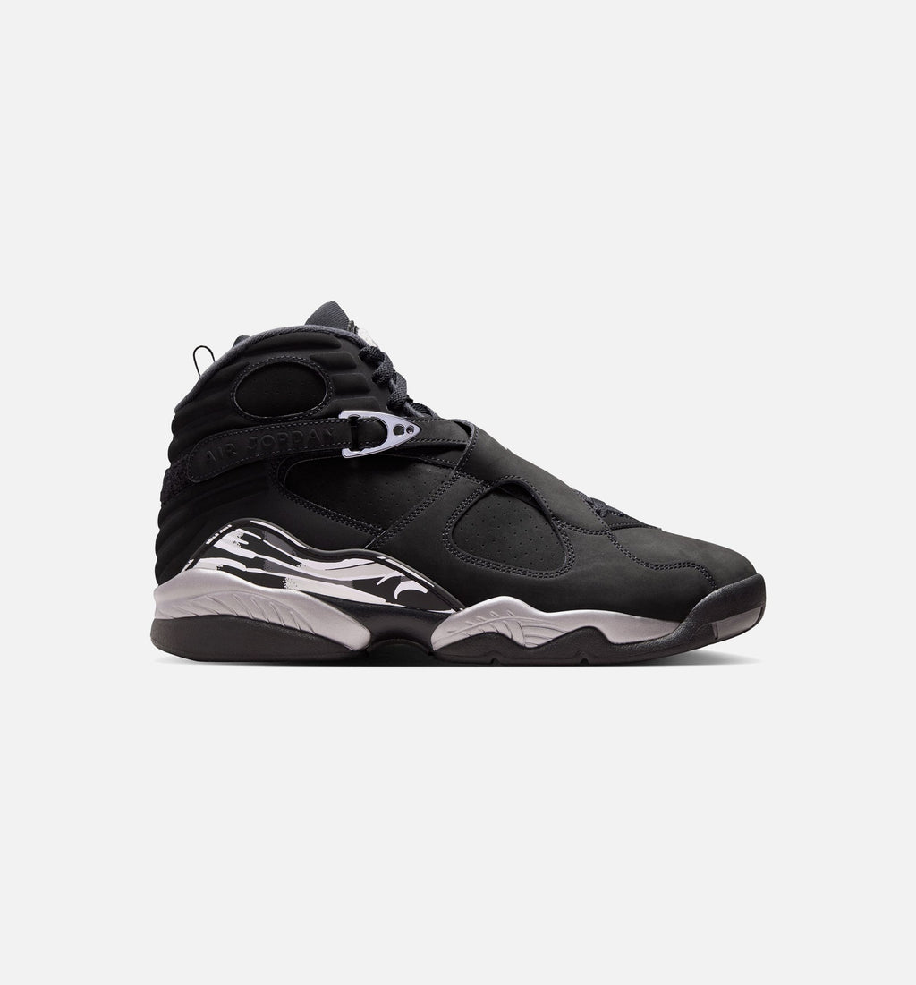 Air Jordan 8 Retro Chrome Men's Sneakers - Black / Light Graphite